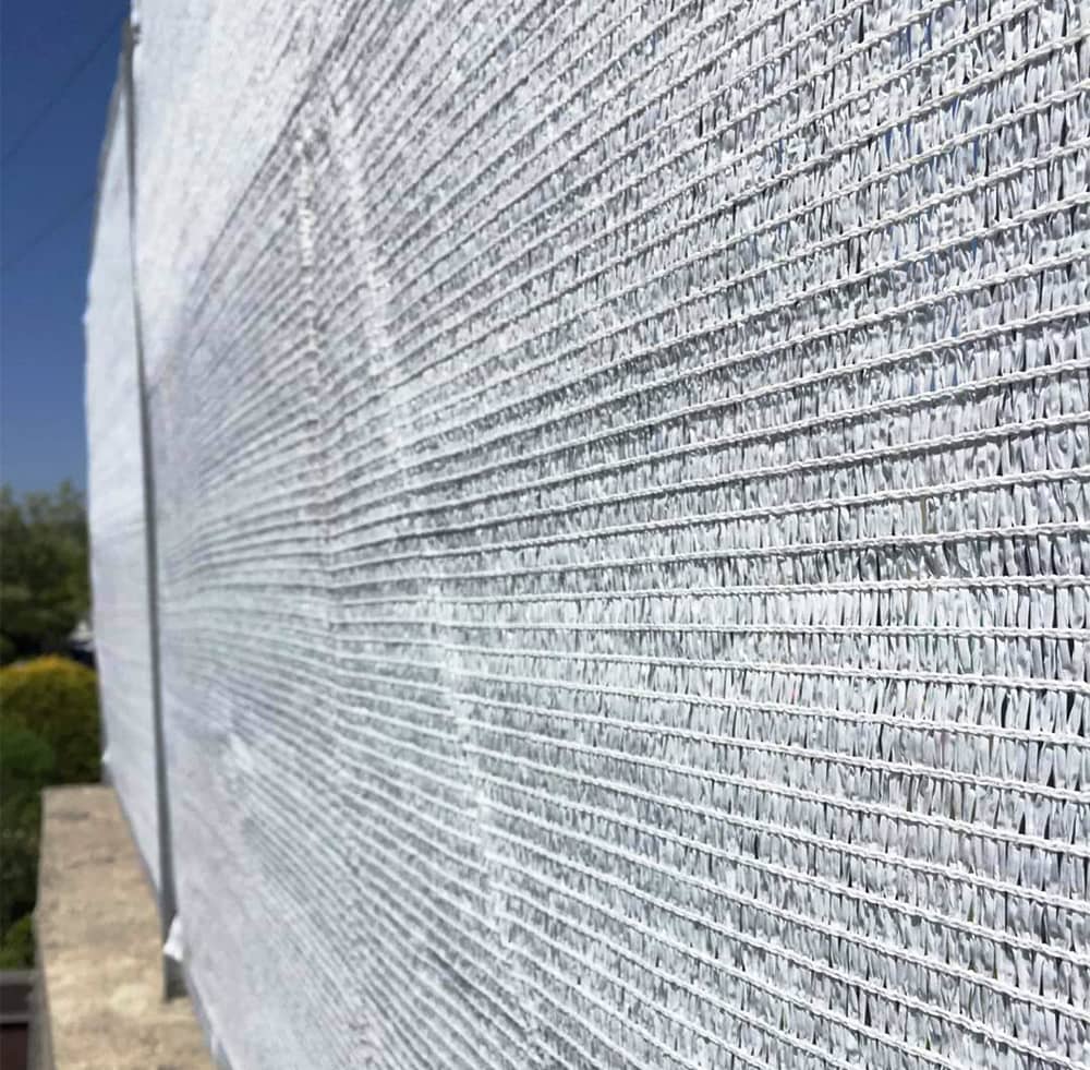 Telo ombra in monofilo e piattina di polietilene bianco